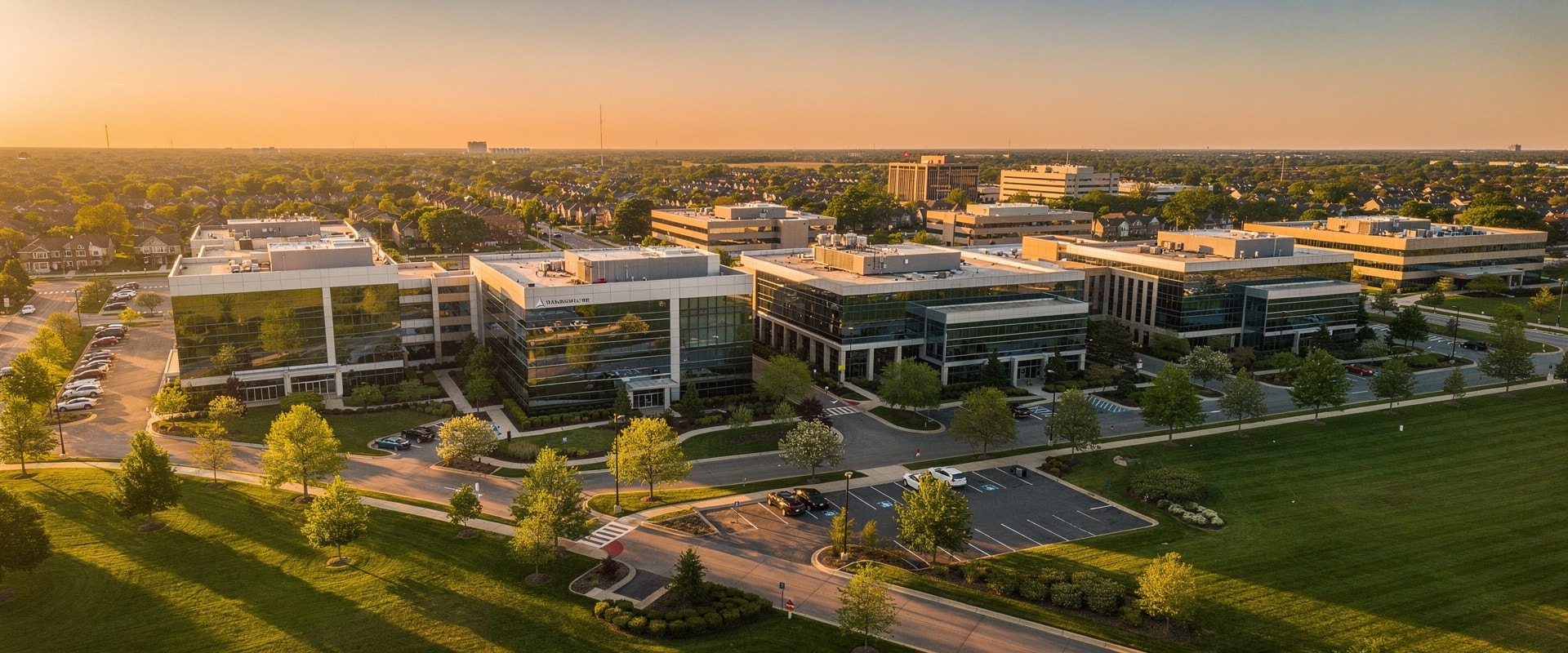 Hoffman Estates Illinois business district along Golf Road